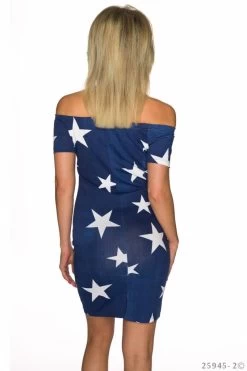 Bandeau Jurkje Denimlook Sterren -Progress Winkel allyson donkerblauw bandeau jurkje in denim look 3