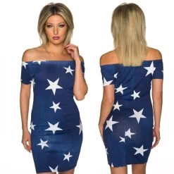 Bandeau Jurkje Denimlook Sterren -Progress Winkel allyson donkerblauw bandeau jurkje in denim look 4