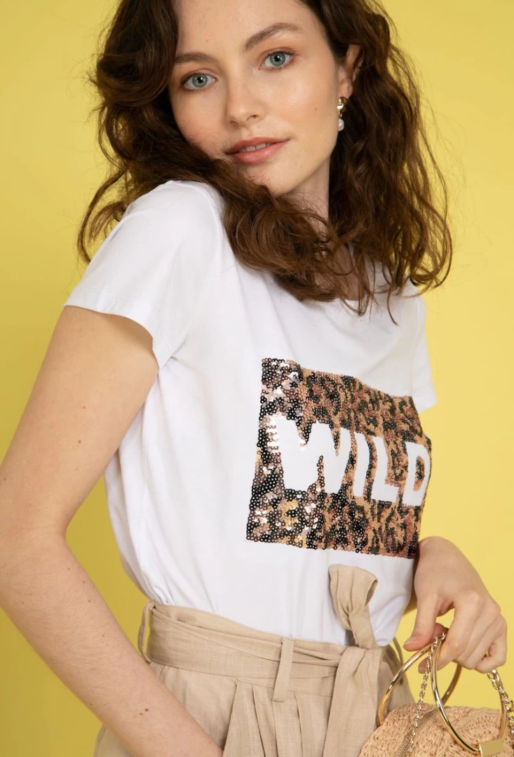 Rood Shirt Luipaardprint Pailletten 7 Rood Shirt Luipaardprint Pailletten - Afbeelding 5