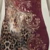 Jurkje Dierenprint Bordeaux Strass -Progress Winkel bordeau jurkje met dierenprint en strass