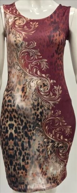 Jurkje Dierenprint Bordeaux Strass