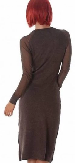 Midi Jurk Bruin Casual -Progress Winkel bruine casual midi jurk 1