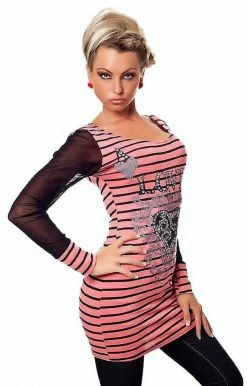 Sexy Tuniek Zalm Zwart