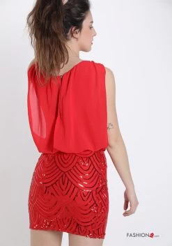 GLITTERJURKJE ROOD OF ZWART -Progress Winkel glitterjurkje 2