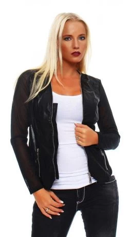 Zwart Jasje Lederlook -Progress Winkel gondola blu zwart jasje lederlook 2