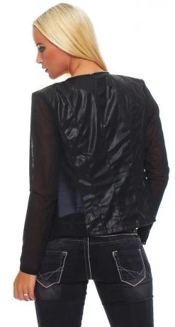 Zwart Jasje Lederlook -Progress Winkel gondola blu zwart jasje lederlook 3