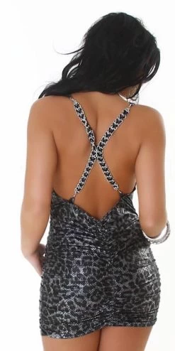 Wetlook Jurkje -Progress Winkel grijs wetlook club jurkje 1