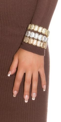 Progress Winkel -Progress Winkel in style fashion armband goudkleurig 3 rij 1