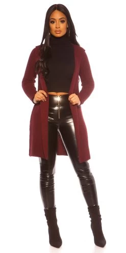 Bordeaux Vest Met Cappuchon -Progress Winkel in style fashion bordeaux vest met cappuchon 3