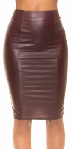 Bordeaux Rok -Progress Winkel in style fashion bordeaux wetlook rok 3