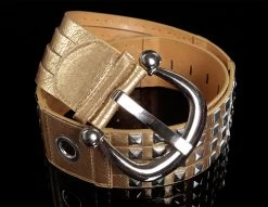 Progress Winkel -Progress Winkel in style fashion goudkleurige brede riem met studs 1