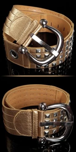 GOUDKLEURIGE BREDE RIEM MET STUDS -Progress Winkel in style fashion goudkleurige brede riem met studs 2