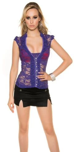 Paarse Kanten Blouse Strass -Progress Winkel in style fashion paarse kanten blouse met strass 4