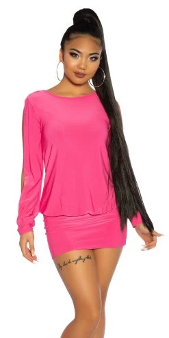 Roze Jurk Open Mouwen 14 Roze Jurk Open Mouwen -Progress Winkel in style fashion roze party jurkje met open mouwen 5