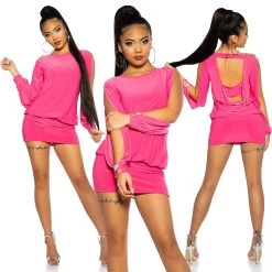 Roze Jurk Open Mouwen 15 Roze Jurk Open Mouwen -Progress Winkel in style fashion roze party jurkje met open mouwen 6