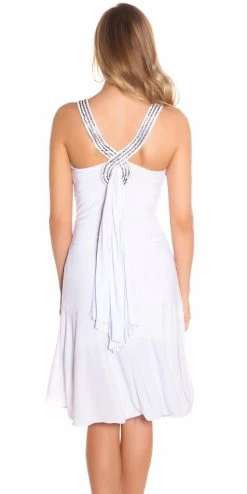 Wit Cocktail Jurkje Steentjes -Progress Winkel in style fashion wit cocktail jurkje 2