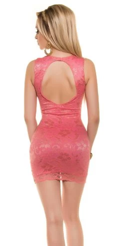 ZALMROZE KANTEN JURKJE OPENRUG 8 ZALMROZE KANTEN JURKJE OPENRUG -Progress Winkel in style fashion zalmroze kanten jurkje 1