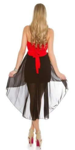 Cocktail Jurkje Zwart Rood -Progress Winkel in style fashion zwart en rood cocktail party jurk 2