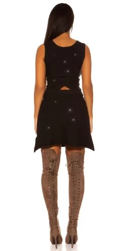 Zwart Gebreid Glitter Jurkje A-lijn 16 Zwart Gebreid Glitter Jurkje A-lijn -Progress Winkel in style fashion zwart gebreid glitter jurkje 6