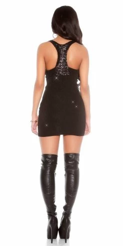 Zwart Glitter Jurkje Pailletten -Progress Winkel in style fashion zwart glamour party jurkje 8