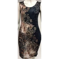 Jurkje In Grijs Zwart Met Dierenprint -Progress Winkel jurkje met dierenprint zwart grijs 1