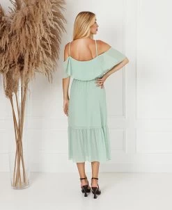 LICHTGROENE LANGE ZOMER JURK -Progress Winkel just me lichtgroene lange zomer jurk 2