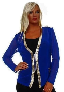 Transparante Blouse Koningsblauw -Progress Winkel koningsblauwe blouse jasje 3