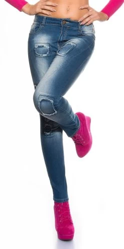 BLAUWE JEANS USED LOOS -Progress Winkel koucla blauwe jeans in used look 3