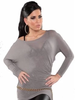 Sexy Doorschijnende Trui Taupe -Progress Winkel koucla doorschijnende grijze trui 3