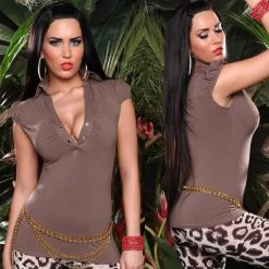 Polo Shirt In Cappuccino Kleur -Progress Winkel koucla polo shirt cappuccino 3