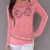 Sexy Kanten Shirt Koraal -Progress Winkel koucla sexy koraalkleurig kanten shirt