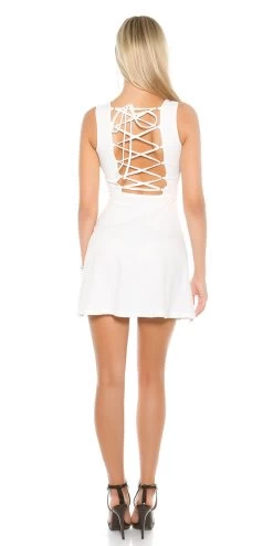 Sexy Roomwit Party Jurkje Met Veters -Progress Winkel koucla sexy roomwit jurkje met veters 6