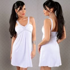 Wit Jurkje Strass Studs -Progress Winkel koucla wit jurkje met studs en strass 3