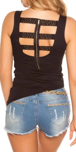 Zwarte Top Studs En Strass Rits 11 Zwarte Top Studs En Strass Rits -Progress Winkel koucla zwarte top met studs en strass 2