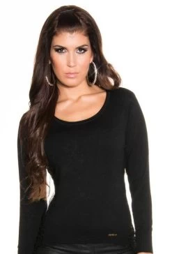 Sexy Zwarte Trui -Progress Winkel koucla zwarte trui met sexy kant 2