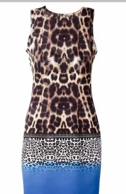 Luipaardprint Jurkje Blauw -Progress Winkel luipaardprint festival jurkje 2