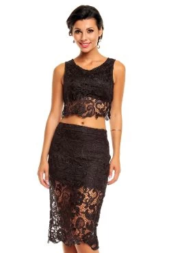 ZWARTE KANTEN TOP EN ROK