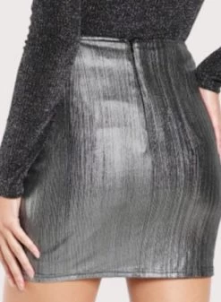 Wetlook Rokje Grijs -Progress Winkel milas zilverkleurige wetlook rok 2