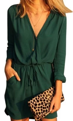 Groene Chiffon Blouse Koordje