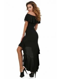 ZWARTE OFFSHOULDER JURK MET RUCHES 6 ZWARTE OFFSHOULDER JURK MET RUCHES -Progress Winkel modatoi zwarte offshoulder jurk met ruches 1