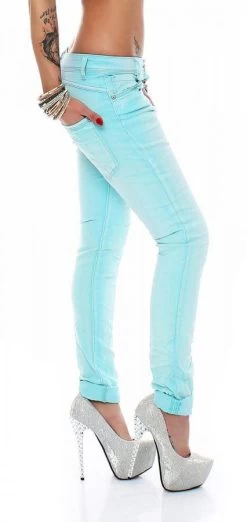 Turquoise Harem Jeans -Progress Winkel mozzaar turquoise harem jeans 3