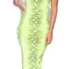 SLANGENPRINT EN NEON GROENE MIDI JURK -Progress Winkel parisian slangenprint en neon groene midi jurk