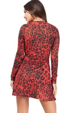 ROOD LUIPAARDPRINT WIKKEL LOOK JURKJE -Progress Winkel rood luipaardprint wikkel look jurkje 4