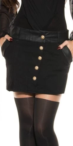 Broek Rokje -Progress Winkel rose player zwart broek rokje lederlook 2