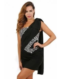 Zwart Jurkje Glittersteentjes Slinger