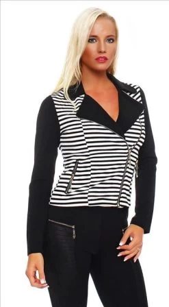 Zwart Wit Gestreept Jasje