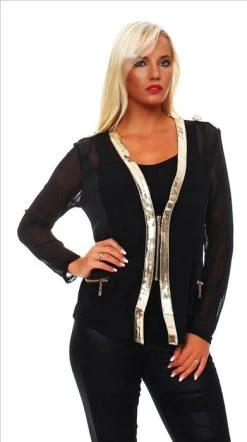 Sexy Zwart Blousje -Progress Winkel zwart blouse jasje 3