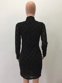 Zwart Jurkje Blok Lange Mouwen -Progress Winkel zwart jurkje lange mouwen 1