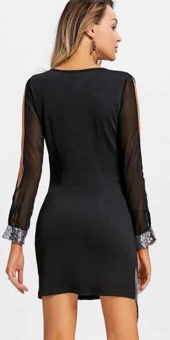 ZWART PARTY JURKJE -Progress Winkel zwart party jurkje met pailletten 2