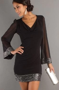 ZWART PARTY JURKJE -Progress Winkel zwart party jurkje met pailletten 6